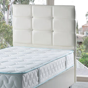 Testiera letto Nova 90x8x110H cm. in ecopelle bianco