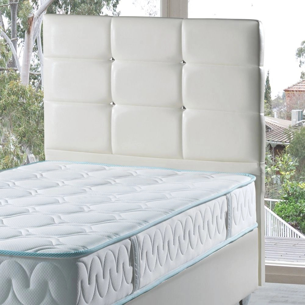 Testiera letto Nova 90x8x110H cm. in ecopelle bianco