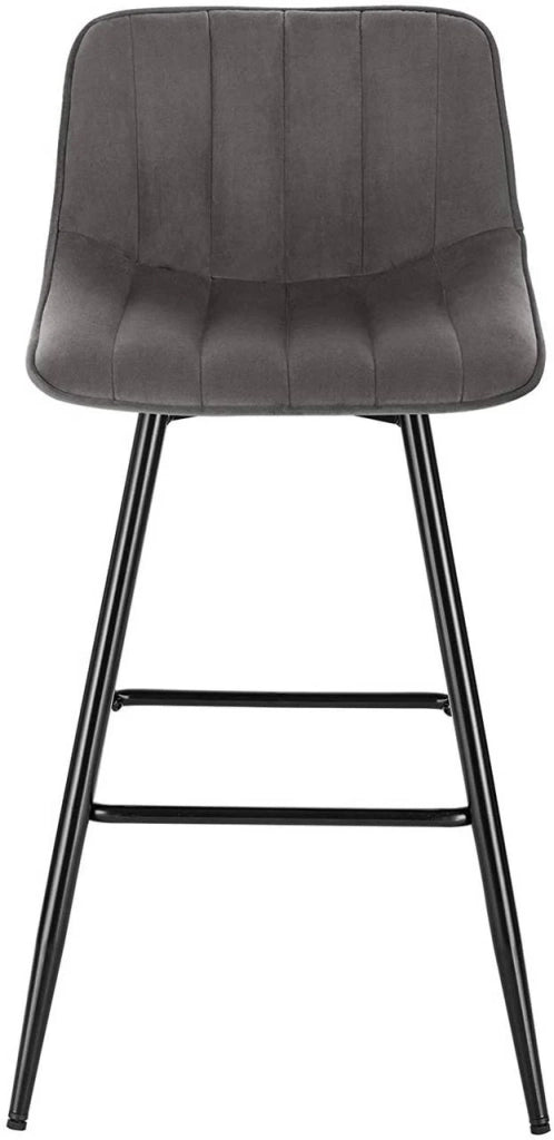 Set di 2 sgabelli da bar di design con poggiapiedi grigio scuro 19_0000236