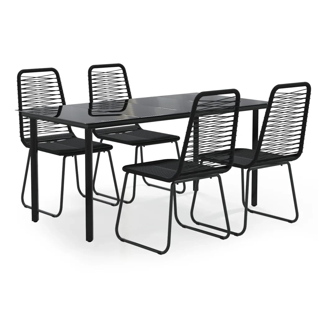 Set da Pranzo da Giardino 5 pz Nero 3156504