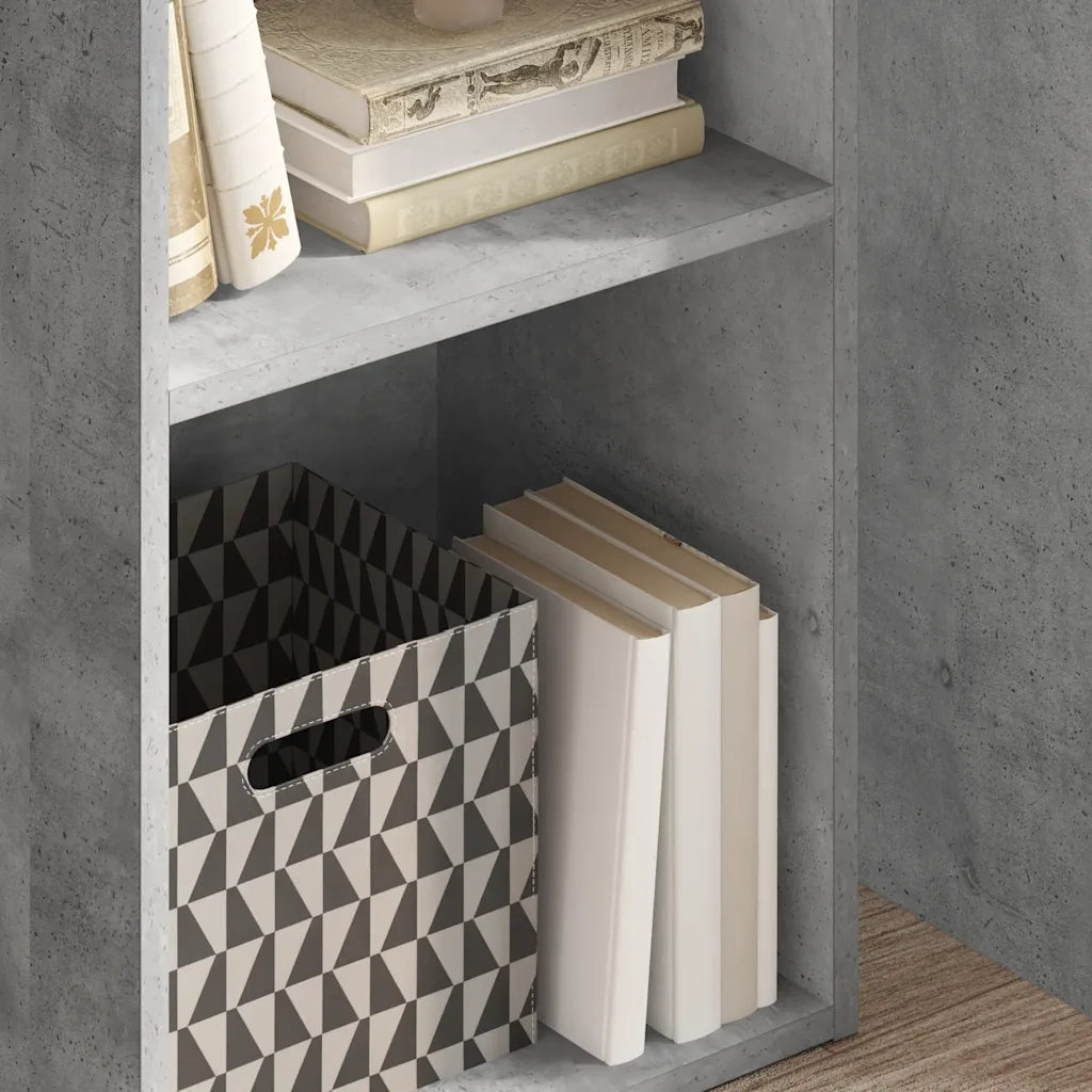 Libreria 5 Ripiani Grigio Cemento 40x30x76,5 Legno Multistrato 800931
