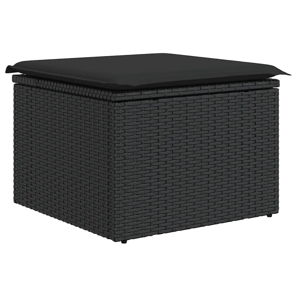 Set Divani da Giardino con Cuscini 8 pz Nero in Polyrattan 3326516