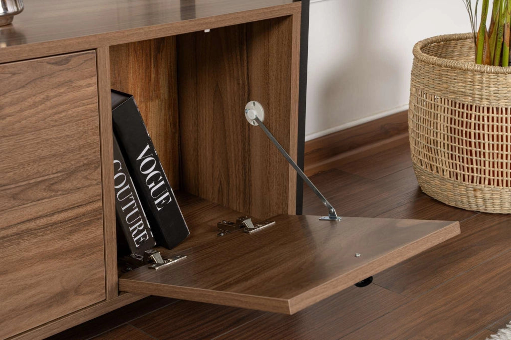 Credenza in legno "Solace" - 120 x 30 x 77 cm - Marrone