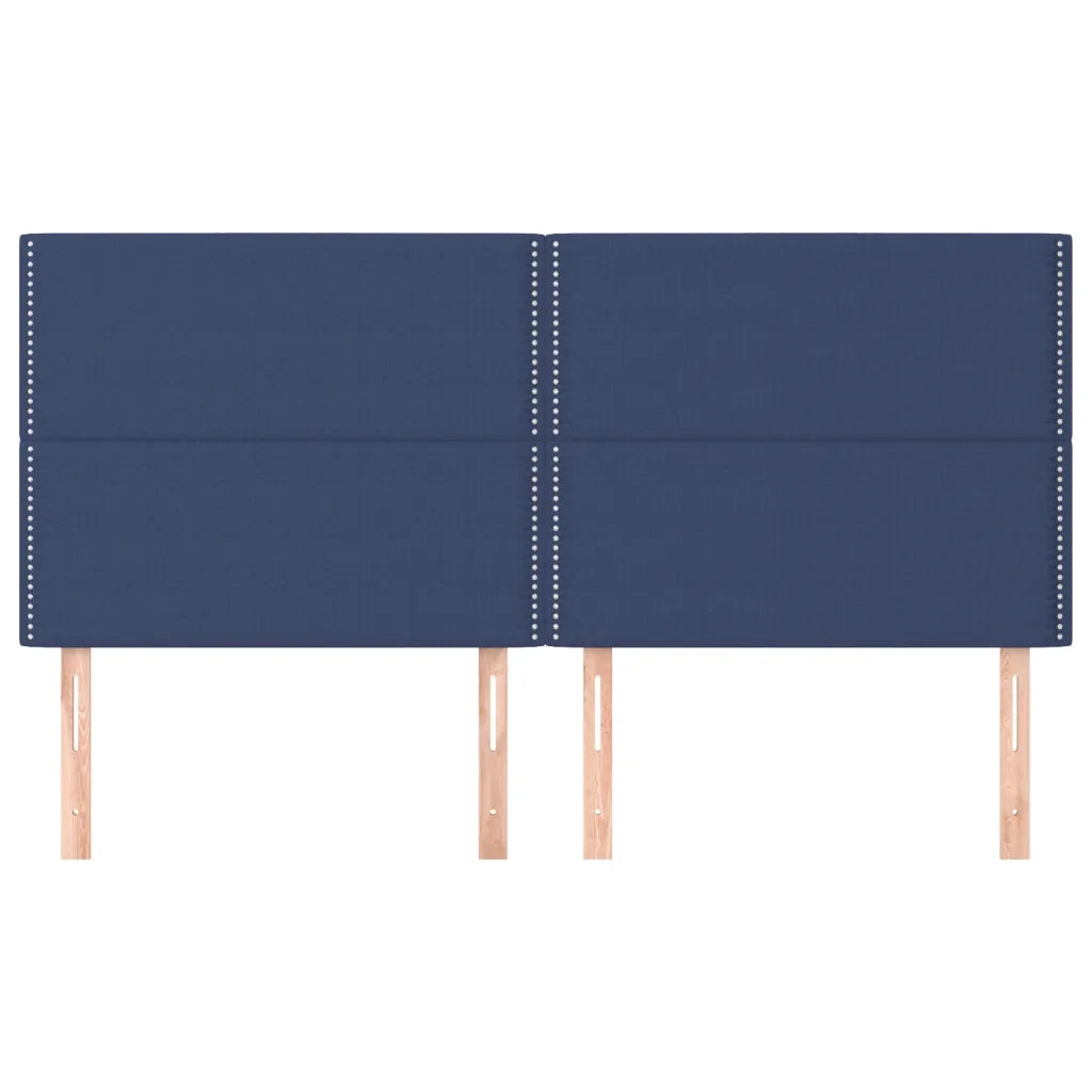 Testiera 4 pz Blu 100x5x78/88 cm in Tessuto