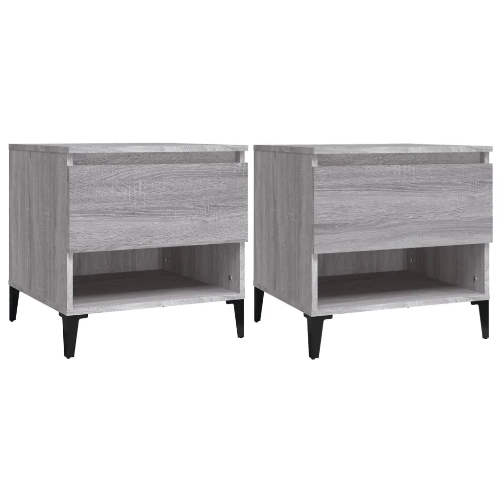 Tavolini 2 pz | Tavolo laterale Grigio Sonoma 50x46x50 cm in Legno Multistrato