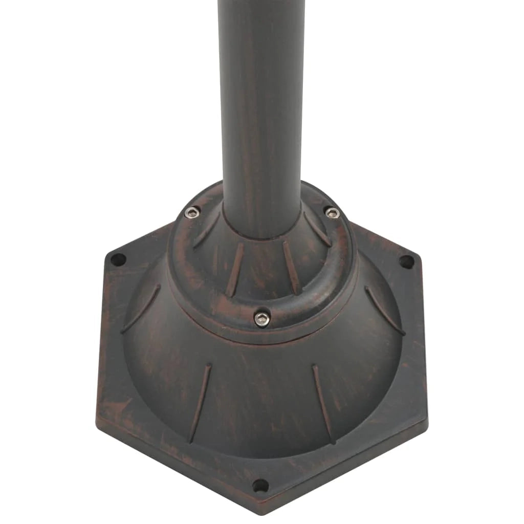 Lampada da terra da giardino E27 220 cm alluminio 2 lanterne marrone bronzo 02_0042539