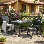 Salottino Outdoor Lithia, set Salotto da Esterno 2 Posti Made in Italy, Nero Antracite