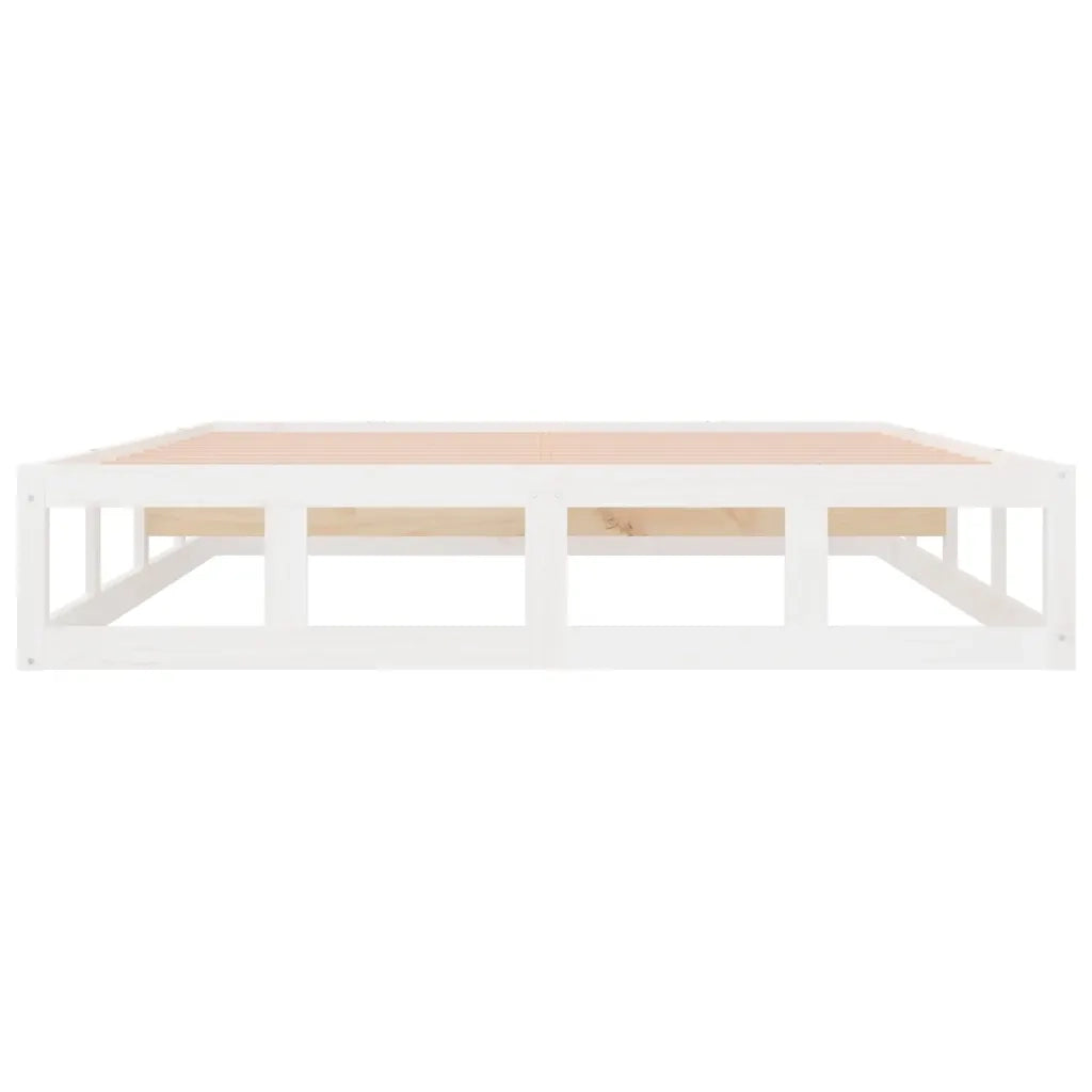 Giroletto-Struttura Letto Bianco 140x190 cm in Legno Massello 364578