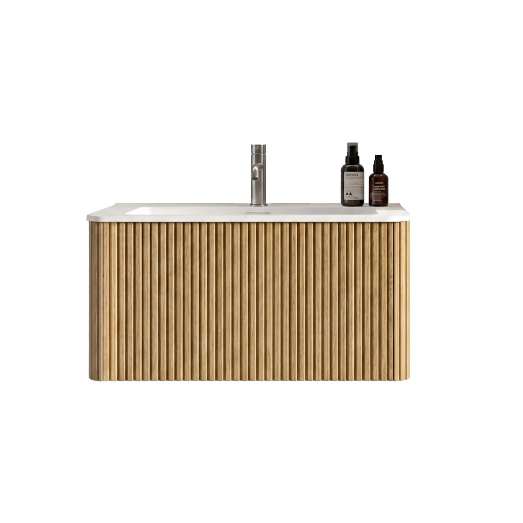 LAVABO con mobile 80 cm Rovere, cassetti push-to-open