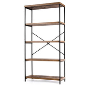 Libreria a 5 ripiani per soggiorno o ufficio 79 x 35 x 160 cm versatile e sicura design industriale legno ingegnerizzato marrone 20_0010751