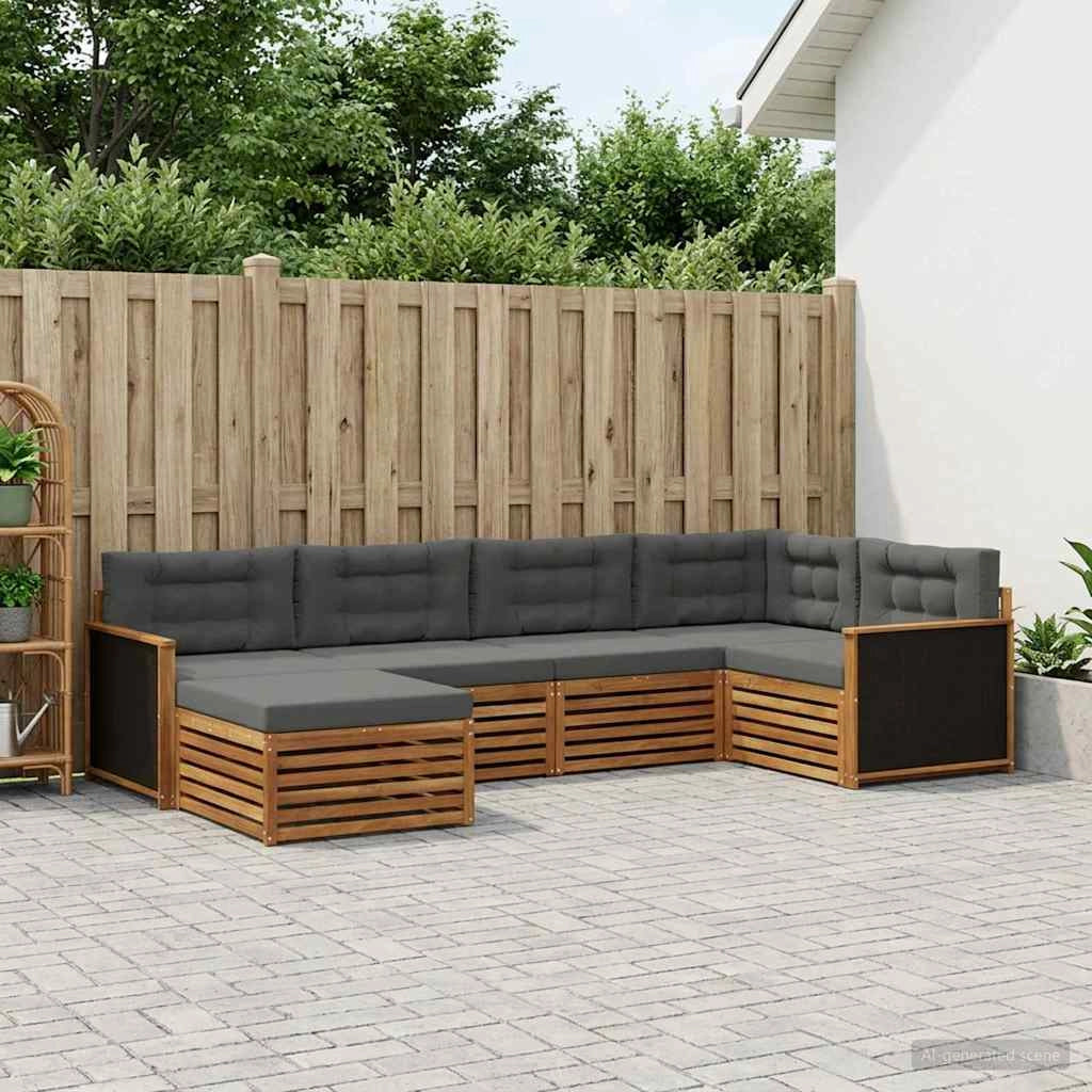 Set di divani da esterno 6 pz Naturale e Antracite 3383555