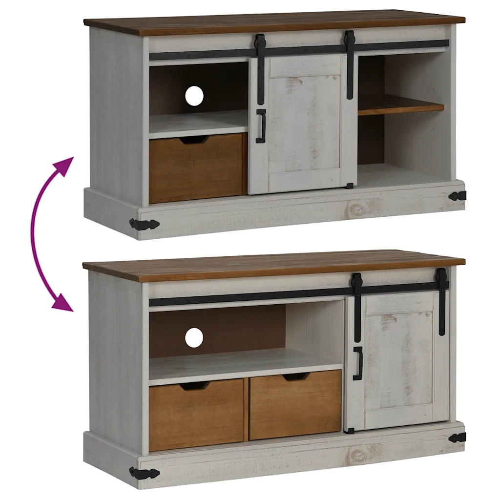 Mobile Porta TV HALDEN con Anta Scorrevole Bianco 110x40x60 cm 4018410