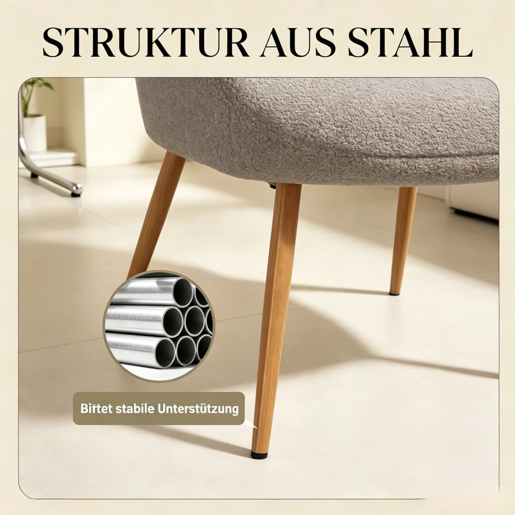 POLTRONA Lounge 71x74x97,5 cm Grigio in tessuto effetto frotté