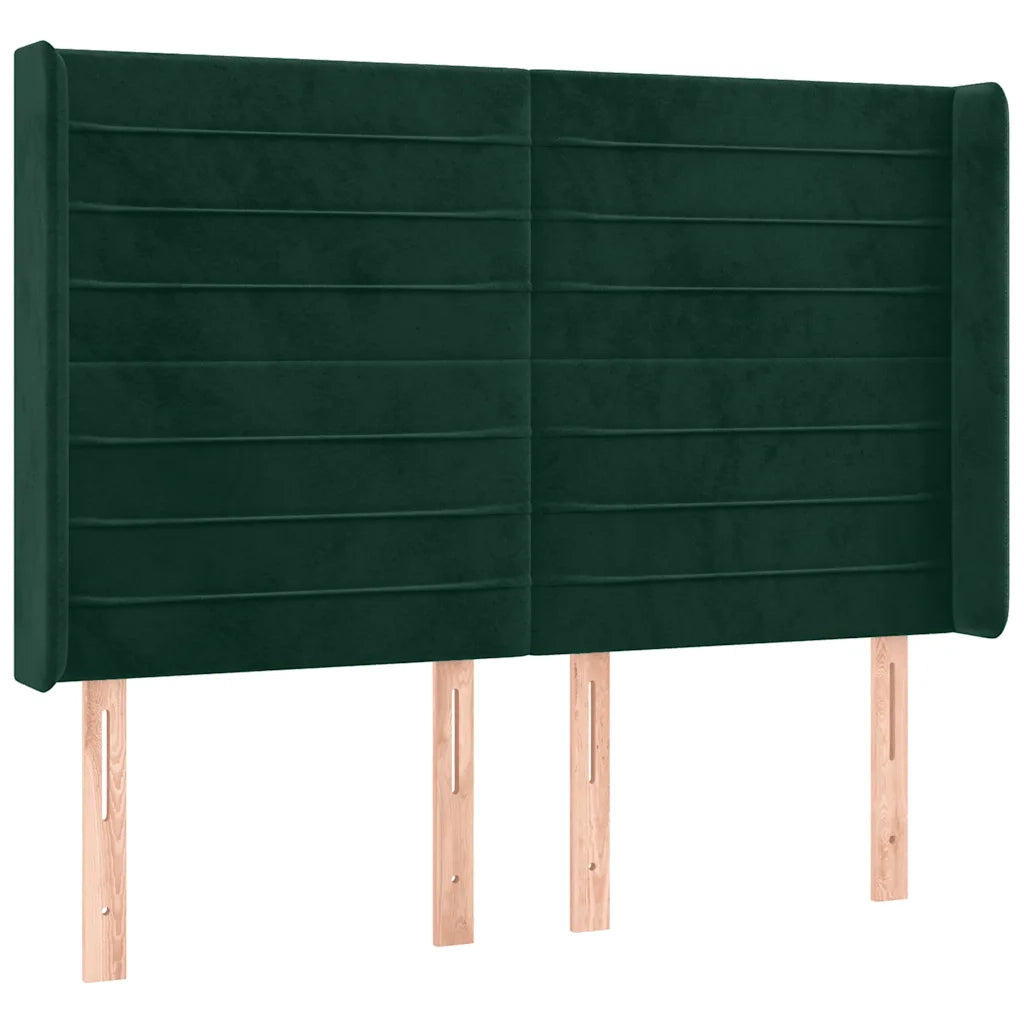 Testiera a LED Verde Scuro 147x16x118/128 cm in Velluto 3124239
