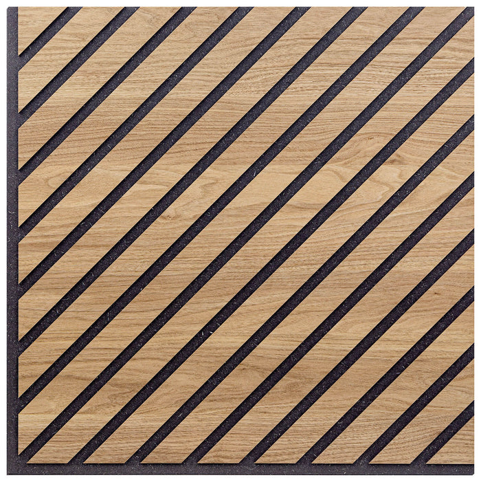 Set 10 Pannelli Decorativi Fonoassorbenti 58x58 cm in MDF Decoro C Obliquo Rovere Aurora