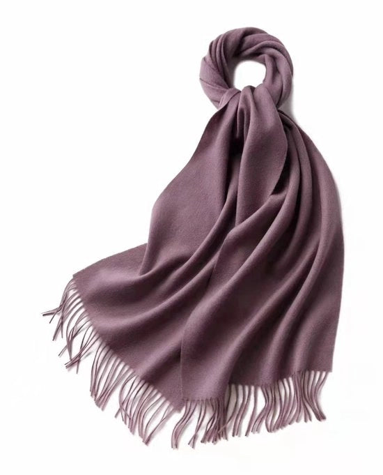 Sala d'inverno comoda e calda, scialle lungo per donna con ciuffi di cotone, morbido come il cashmere, 32*180cm, color grigio scuro.