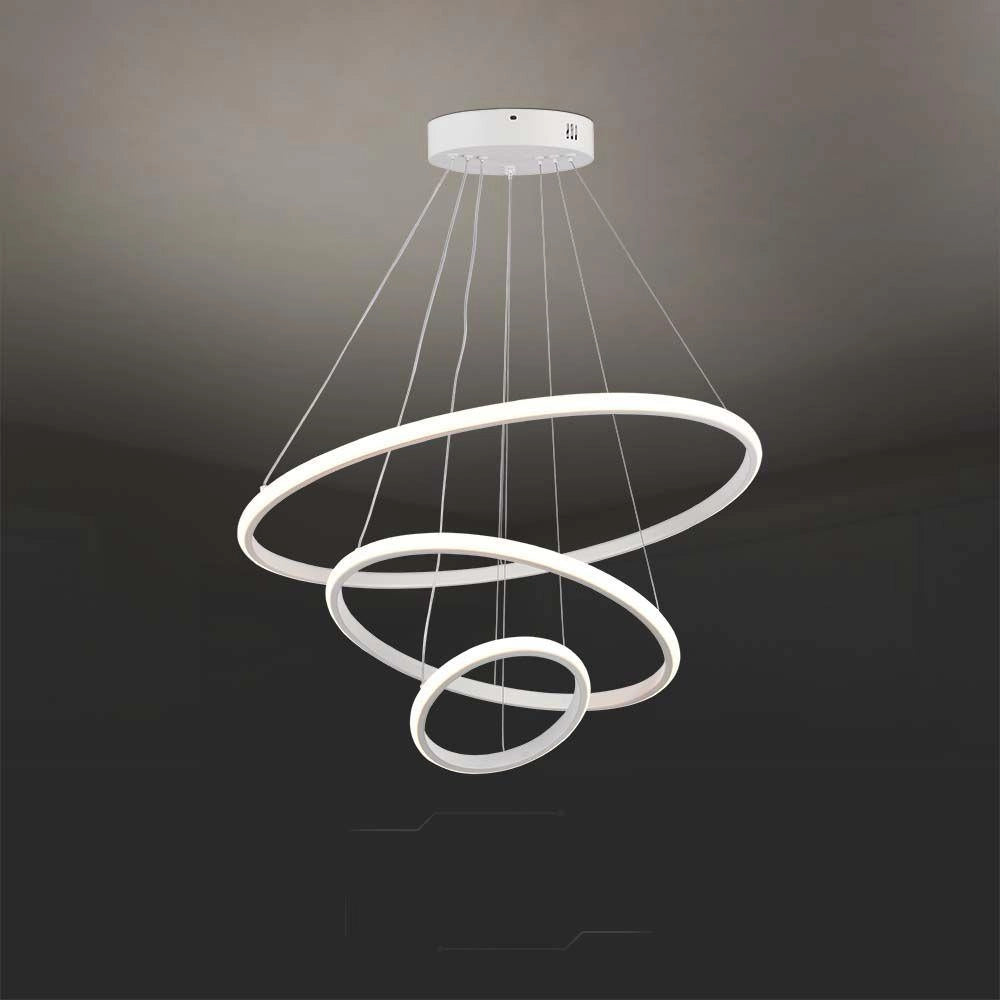 Lampadario LED 3 anelli 3000K bianco V-TAC VT-7816