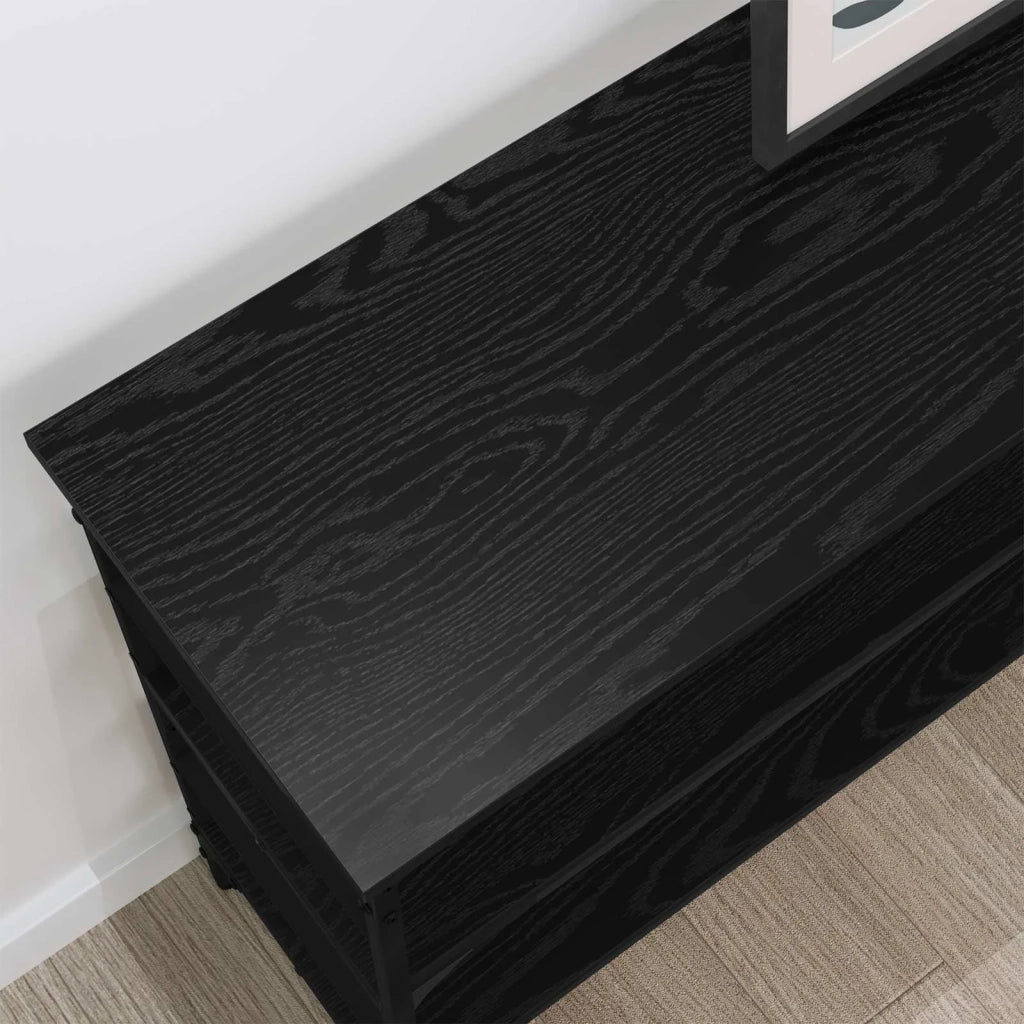 Tavolo consolle Rovere nero 100 x 32 x 75 cm Legno multistrato 883555