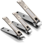 Set di forbici per unghie 3 pezzi - Forbici per unghie in acciaio inossidabile (lama diritta/lama curva/lama inclinata) - Risponde a tutte le esigenze di pedicure e manicure per uomini e donne