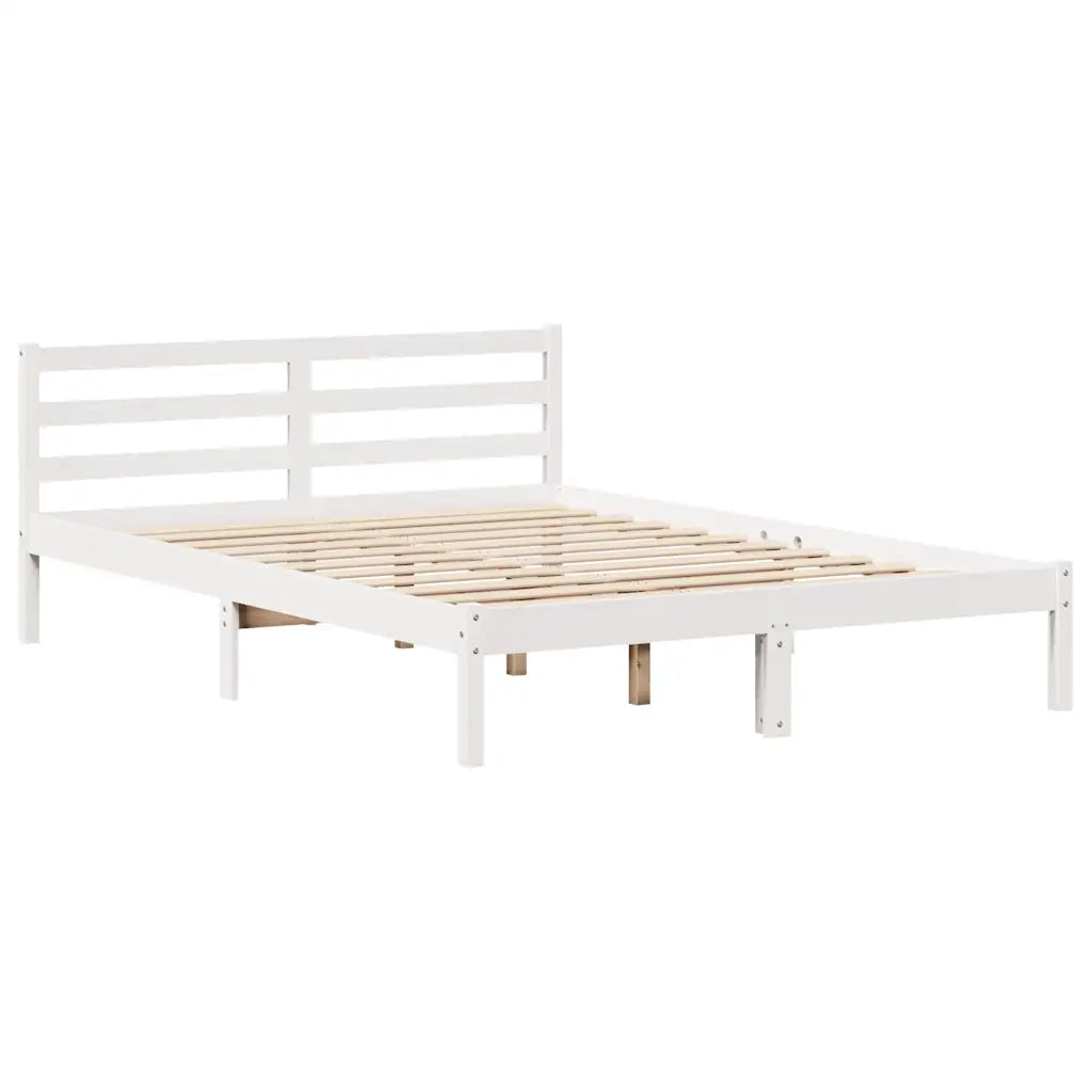 Letto Libreria senza Materasso Bianco 160x200 cm Legno di Pino 3321904