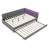 Daybed - Xylo - 140x200 cm LED USB gigogne grigio