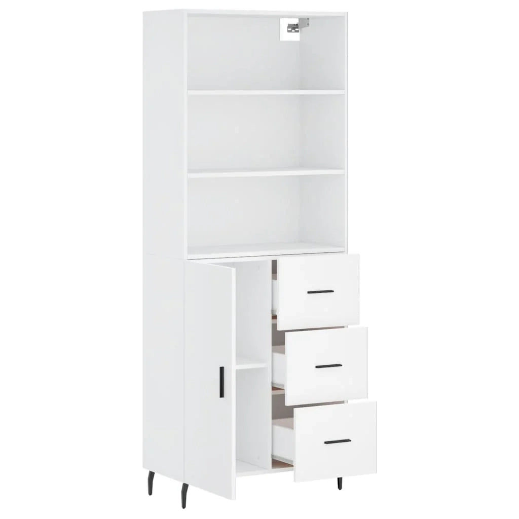 Buffet credenza cassettiera mobiletto mobile contenitore organizer cucina soggiorno salotto alto 69,5 x 34 x 180 cm legno ingegnerizzato bianco 02_0032739
