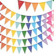 Linea di bandiera in juta, 20 metri con 60 pezzi di bandiera a forma di triangolo, imitazione seta, resistente all'acqua, per camera dei bambini, festa e decorazione esterna