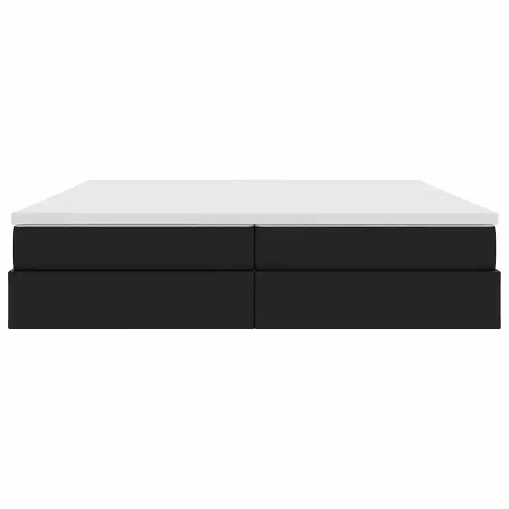 Letto con contenitore e materasso Nero 200 x 200 cm 3370178