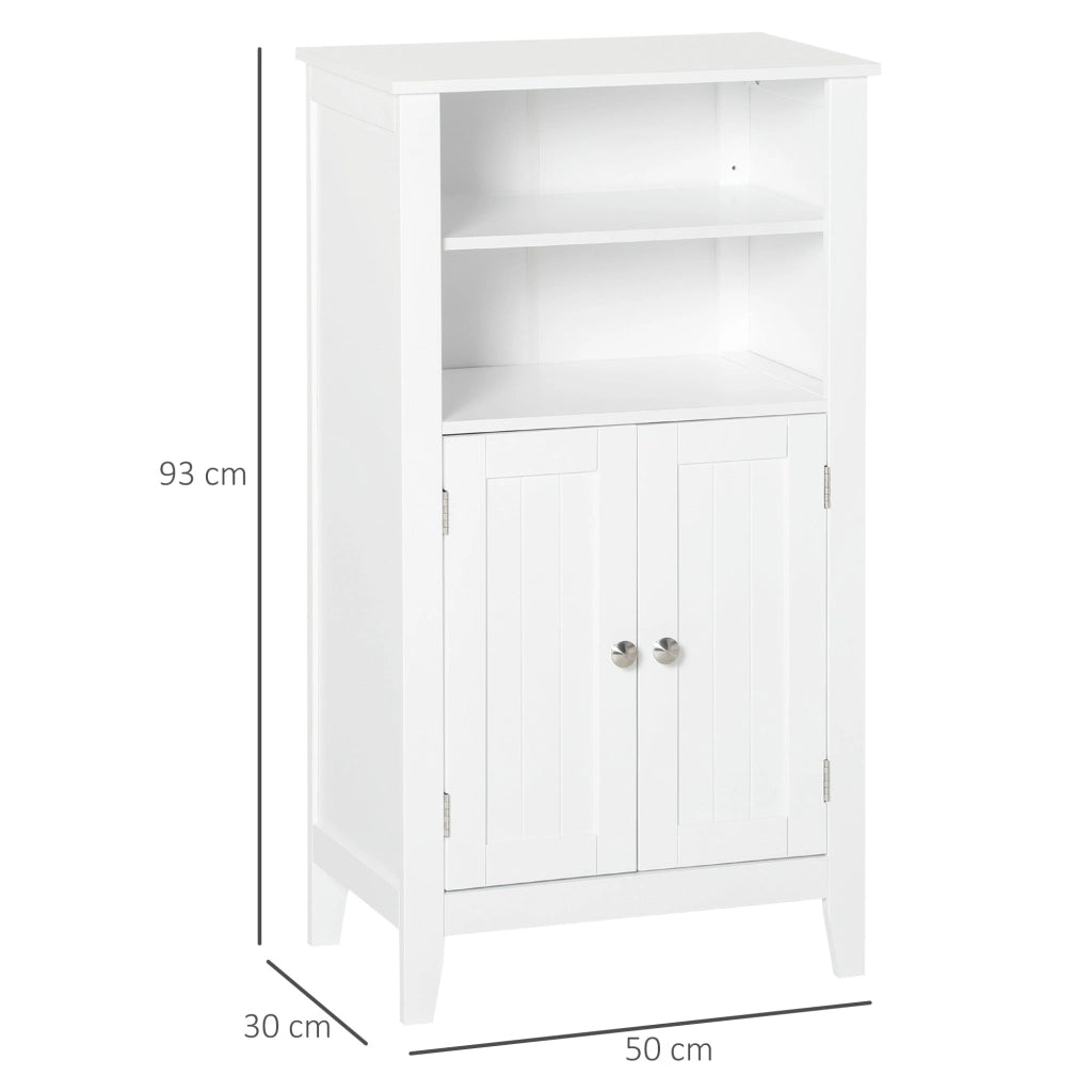 Mobiletto da Bagno 1 Mensola 2 Ante 50x30x93 cm in Legno Bianco