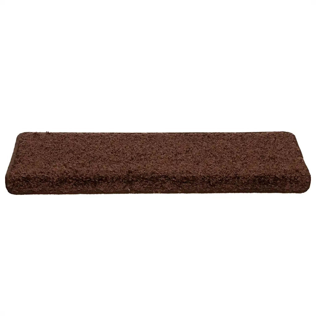 Tappetini per scale 30 pz 65x21x4 cm Marrone Bordo rettangolare 3365828