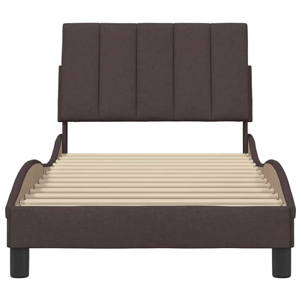 Giroletto senza Materasso Hanko Marrone Scuro 80x200 cm Tessuto 3310352