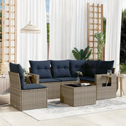 Set Divani da Giardino 6 pz con Cuscini Grigio in Polyrattan 3220180