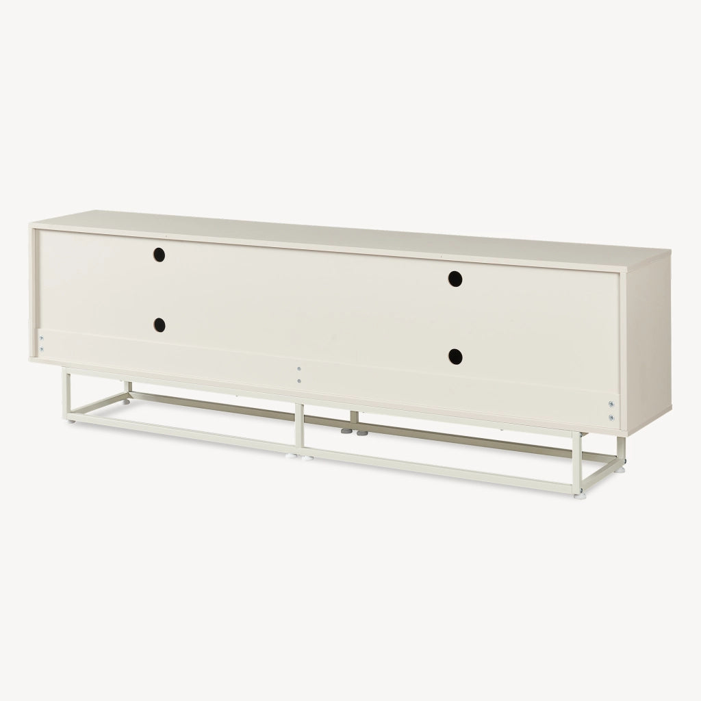 Armadietto Boxholm Credenza Bassa con 4 Ante Push-Open 180x30x56 cm Avena Oatmeal [en.casa]