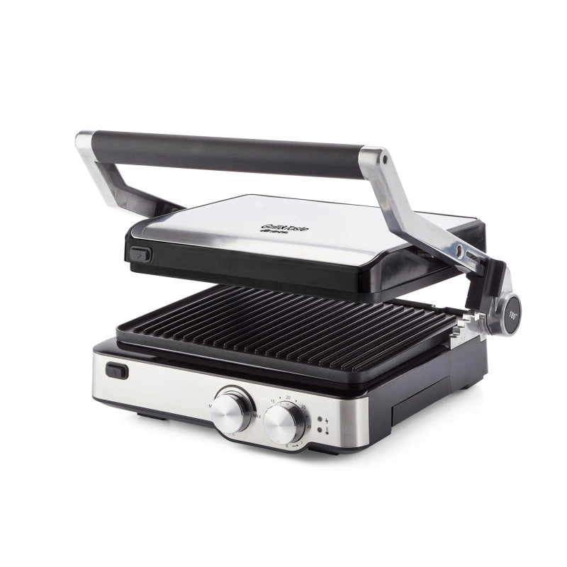 Griglia Elettrica - Piastre Antiaderenti Removibili - 5 Temperature - 2000 Watt - Acciaio Inox