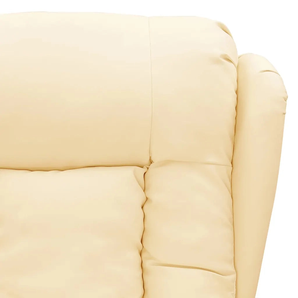 Poltrona Reclinabile Elettrica Crema in Similpelle 3098804