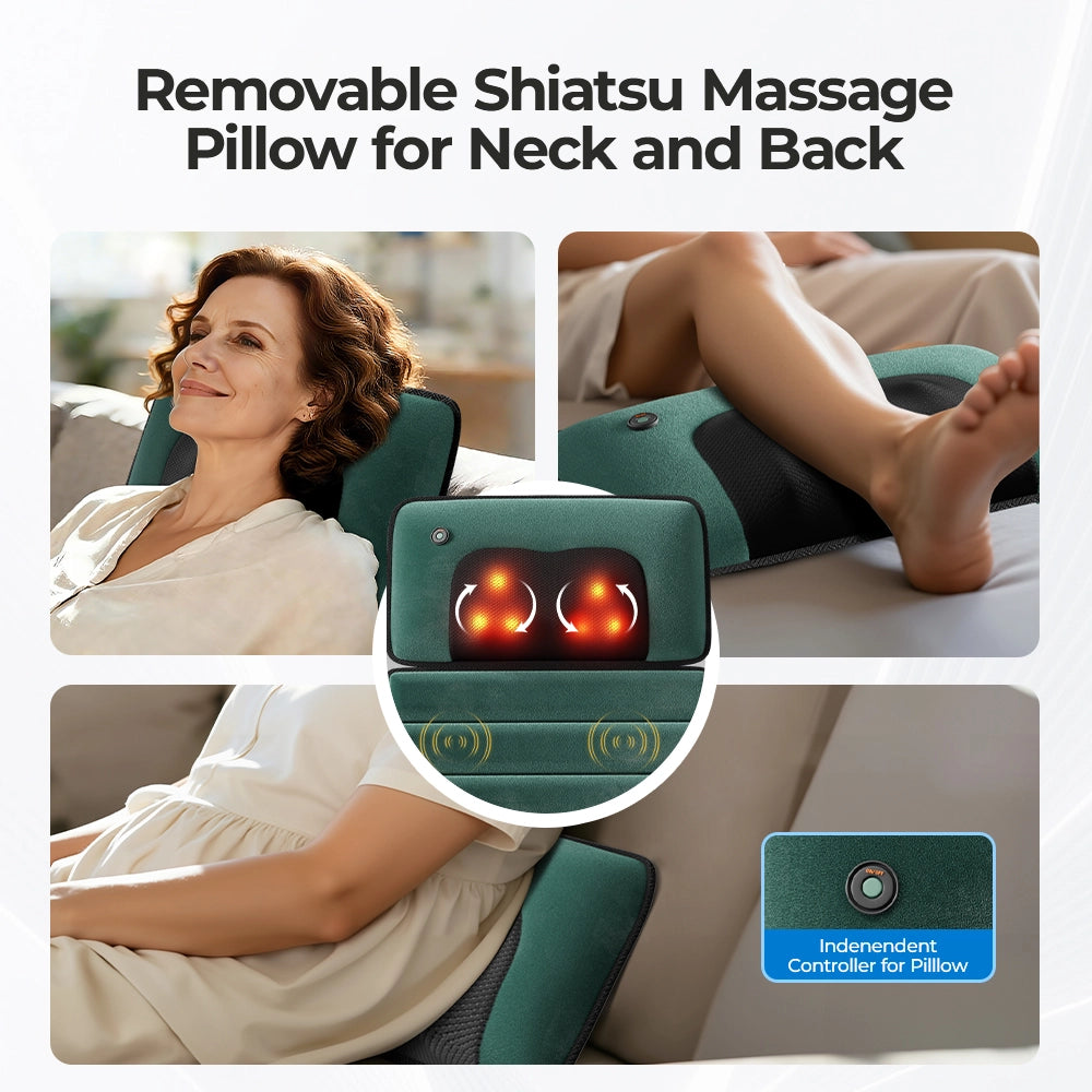 Cuscino massaggiante elettrico multifunzione per tutto il corpo (massaggio gambe escluso), in memory foam, dimensioni 155¡Á50¡Á3 cm, per massaggio a spa