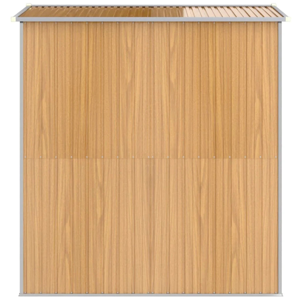 Casetta da giardino cabina ripostiglio casetta da esterno robusta casetta per attrezzi colore chiaro 192 x 191 x 223 cm acciaio zincato marrone 02_0022302