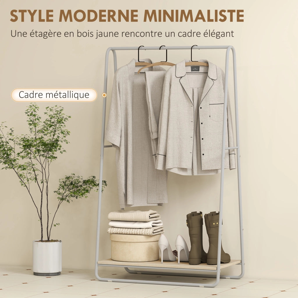 Appendiabiti 3 in 1 con Portascarpe e Ante ¨C Zephmum ¨C Grigio
