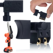 Pulsante per Motosega a Batteria con Slot Batteria – Compatibile con Rosfix Orange Piranhia 21V | Mini Lampada Inclusa