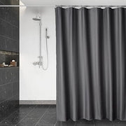 Douchegordino acqua-tetto, lavabile, assorbente rapido, tessuto di poliestere, stoffa di tessuto, tenda doccia con 12 anelli di tenda doccia, trasparente, grigio scuro (180 x 200 cm)