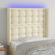 Testiera a LED crema 93x16x118/128 cm in Similpelle 3124128