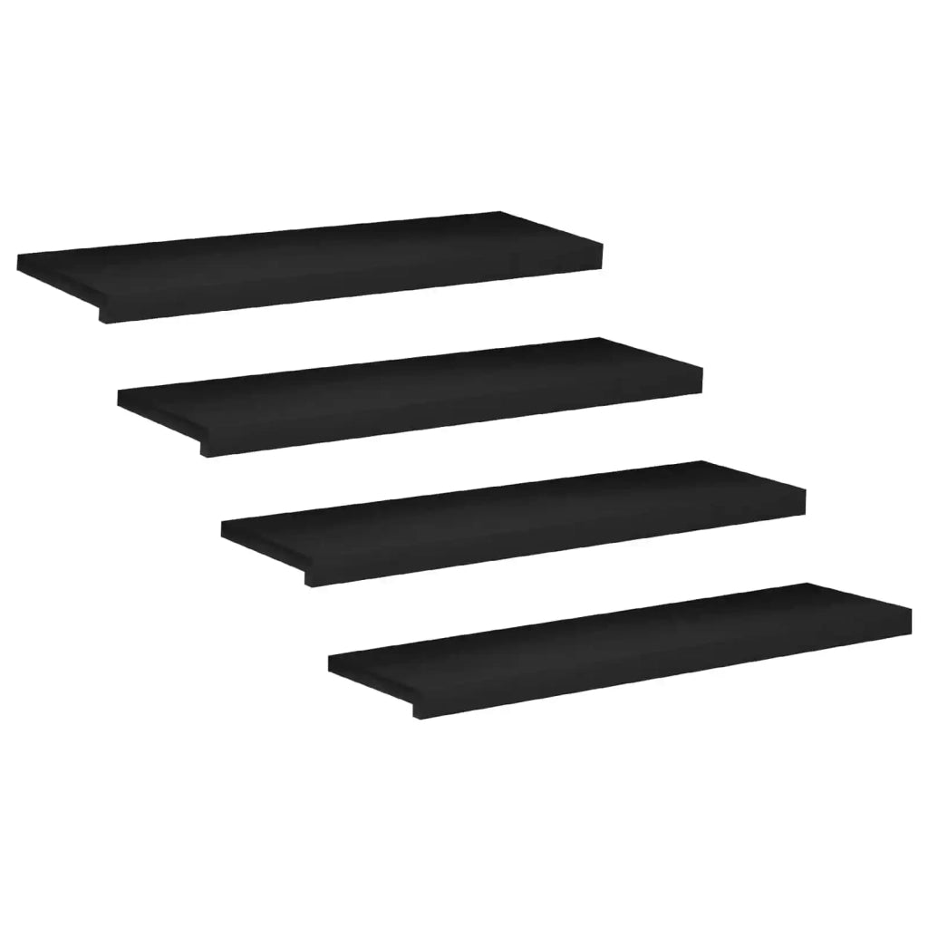 Tappeti per scale 4 pz 100 x 25 x 2 cm Nero 3446247