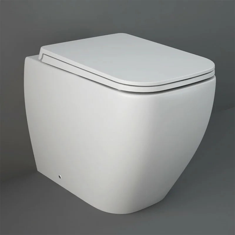 Sanitari filomuro bianco opaco Rimless Rak serie Metropolitan copriwc soft-close