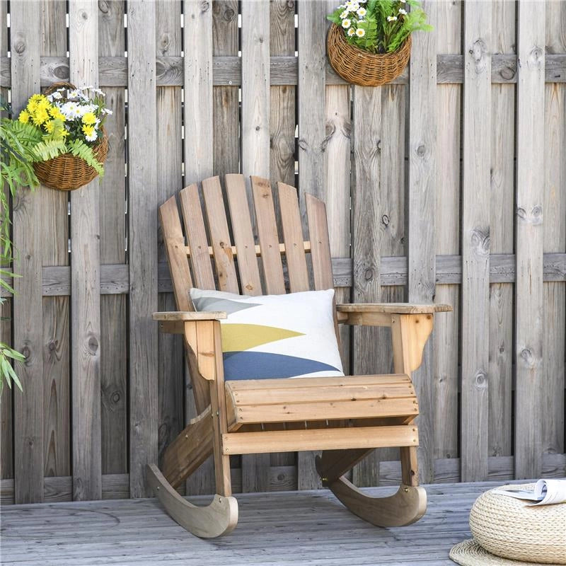 SEDIA ADIRONDACK IN LEGNO PER GIARDINO IMPERMEABILE COLOR TEAK
