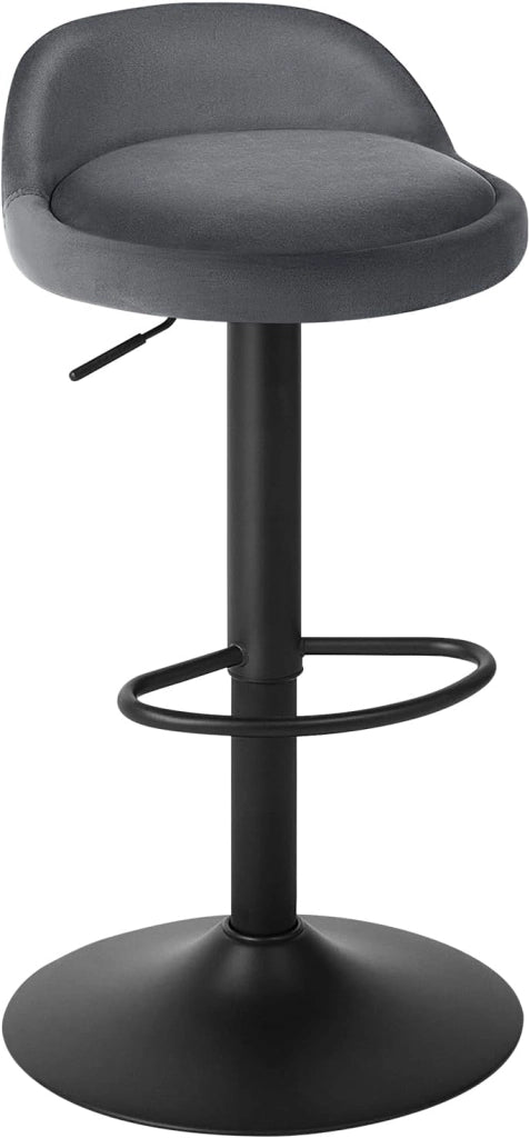 Sgabelli da Cucina in Velluto con Poggiapiedi Sgabelli da Bar Moderni per Bancone Penisola Sedie Alte Girevoli Altezza Seduta Regolabile 62-84cm, Grigio scuro 2 Pezzi 0823BY-2