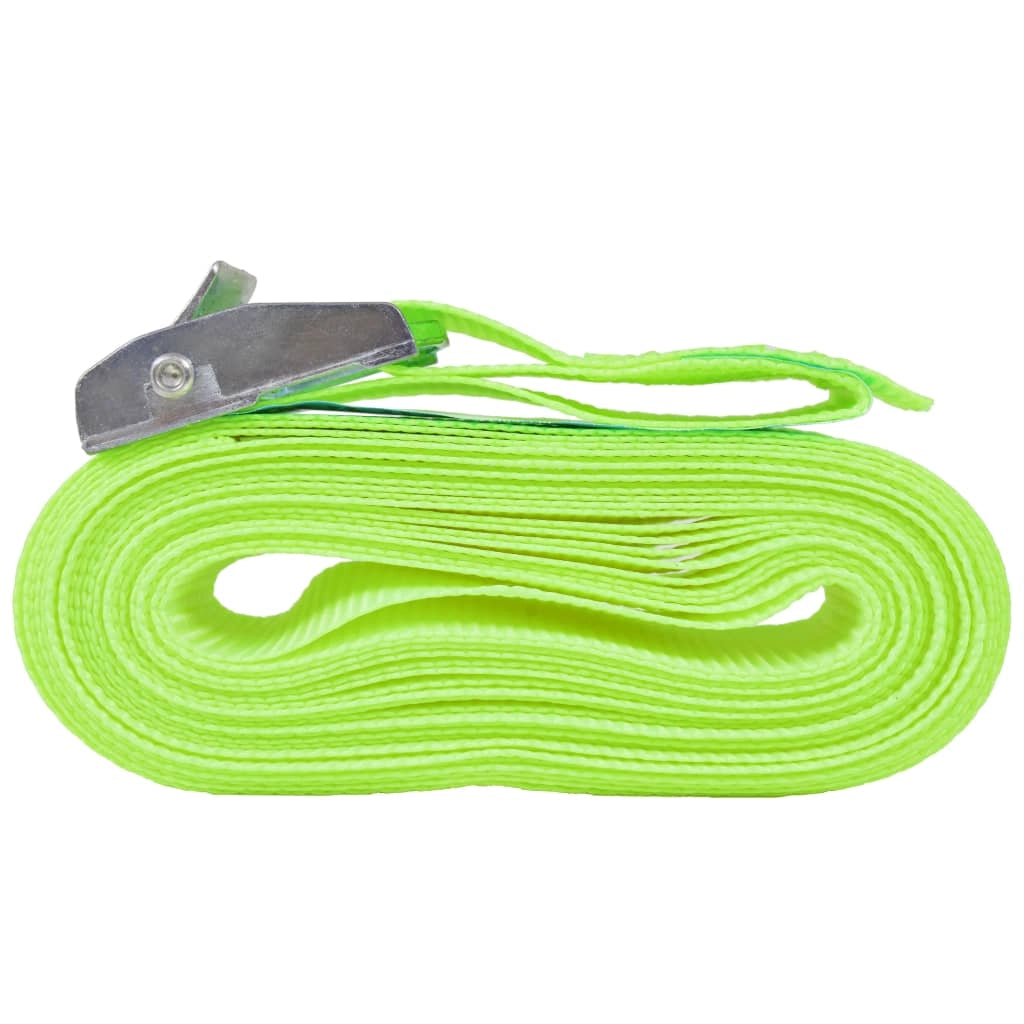 Confezione da 10 cinghie 0,25 tonnellate 5 m x 25 mm verde fluorescente per rimorchio da trasporto 02_0003531