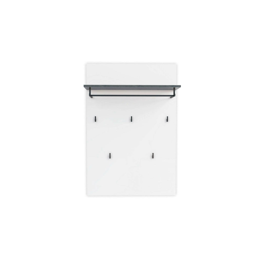 Henry, Appendiabiti 5 Ganci Made in Italy, 26h cm Bianco Lucido