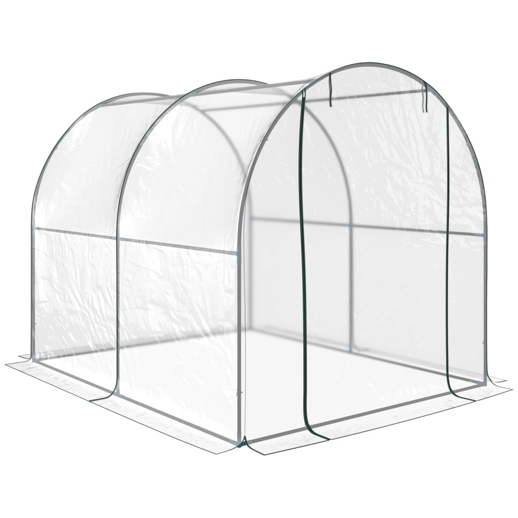 Serra Tunnel da Giardino ¨C Xylo ¨C PVC con Telaio in Acciaio, Porta Avvolgibile, 2x2.5x2m