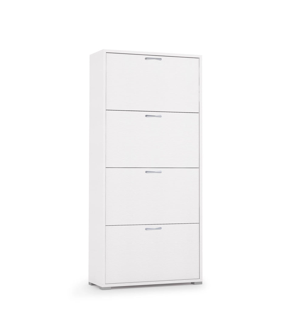 Scarpiera Doppia Profondità Con 4 Ante Fino A 18 Paia Di Scarpe bianco/bianco