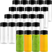Set di flessi in plastica trasparente da 24 pezzi da 10oz/300ml con coperchi neri per succhi, smoothie, cucina, ufficio e palestra - Flessi riciclabili